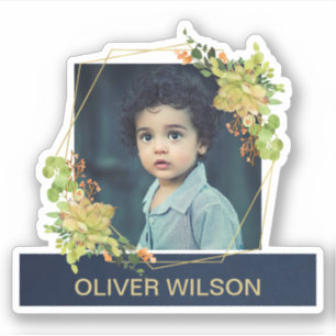 GOLDkaktus-SAFTIGE LAUBwreath-FOTO-ÜBERLAGERUNG Aufkleber