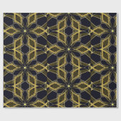 Goldkaleidoskop aus schwarzem Stoff Geschenkpapier (Flach)