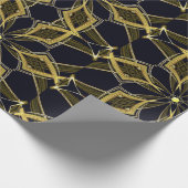 Goldkaleidoskop aus schwarzem Stoff Geschenkpapier (Ecke)