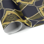 Goldkaleidoskop aus schwarzem Stoff Geschenkpapier (Rolleneckpunkt)