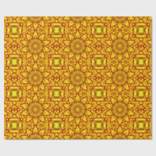 GoldKaleidoskop-Sonnenblume Geschenkpapier (Flach)