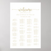Goldkalligrafie - Alphabetische Sitzkarte Poster (Vorne)