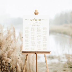 Goldkalligrafie - Alphabetische Sitzkarte Poster