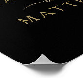 Goldkalligrafie | Black Welcome Wedding Poster (Ecke)