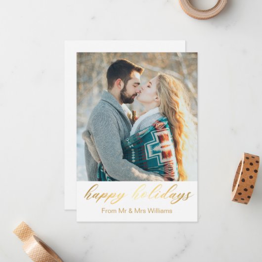 Goldkalligrafie-Foto Mitteilungskarte (Vorderseite/Rückseite Beispiel)