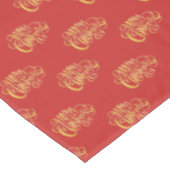 Goldkalligrafie Frohe Weihnachtskuchen Tischdecke (Schrägansicht)