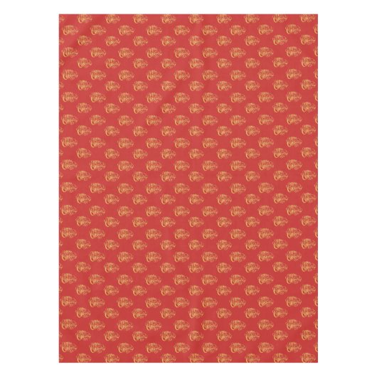 Goldkalligrafie Frohe Weihnachtskuchen Tischdecke (Vorderseite)