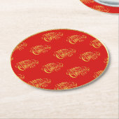 Goldkalligrafie Frohe Weihnachtszeitung Untersetze Runder Pappuntersetzer (Angewinkelt)