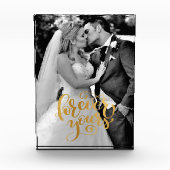 Goldkalligrafie für immer Hochzeitsstipendien für Fotoblock (Vorderseite)