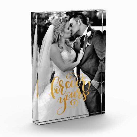 Goldkalligrafie für immer Hochzeitsstipendien für Fotoblock (Links)