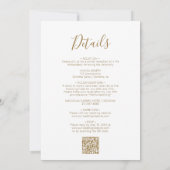 Goldkalligrafie Herz-Script QR Code Hochzeit Einladung (Rückseite)