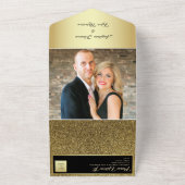 Goldkalligrafie-Hochzeit All In One Einladung (Außenbereich)