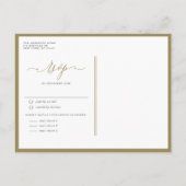 Goldkalligrafie-Hochzeit Einladungspostkarte (Rückseite)