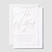 Goldkalligrafie-Hochzeit Pergament Einladungen (Versetzt)