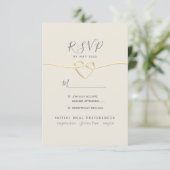Goldkalligrafie-Hochzeit RSVP Karte (Stehend Vorderseite)