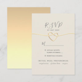 Goldkalligrafie-Hochzeit RSVP Karte