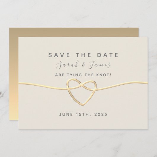 Goldkalligrafie-Hochzeit Save The Date (Vorne/Hinten)