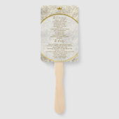 Goldkalligrafie-Hochzeitsprogramm Fächer (Rückseite)