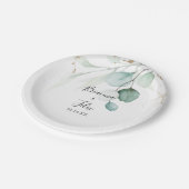 Goldkalligrafie-Hochzeitstorte Pappteller (Schrägansicht)