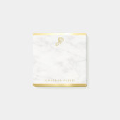 Goldkalligrafie-Monogramm aus Edelweißmarben Post-it Klebezettel (Vorderseite)