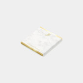 Goldkalligrafie-Monogramm aus Edelweißmarben Post-it Klebezettel (angewinkelt)