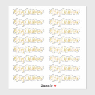 Goldkalligrafie Schreiben frohe Weihnachten Klar Aufkleber