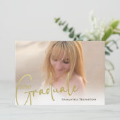 Goldkalligrafie Script Minimalistisch Foto QR Code Einladung (Stehend Vorderseite)