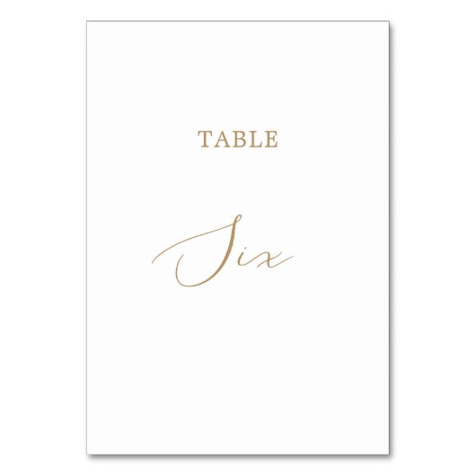 Goldkalligrafie-Tabelle 6 Tischnummer (Vorderseite)