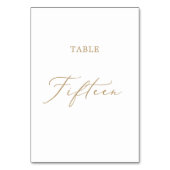 Goldkalligrafie-Tabelle Fünfzehn Tischnummer (Rückseite)