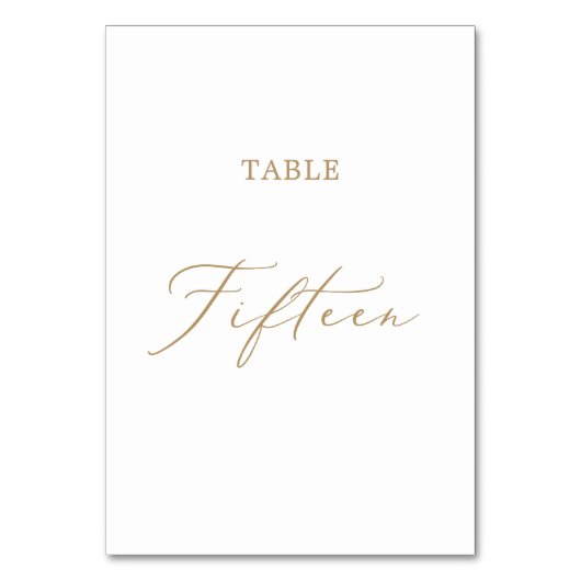 Goldkalligrafie-Tabelle Fünfzehn Tischnummer (Vorderseite)