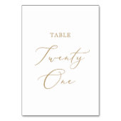 Goldkalligrafie-Tisch 21 Tischnummer (Rückseite)