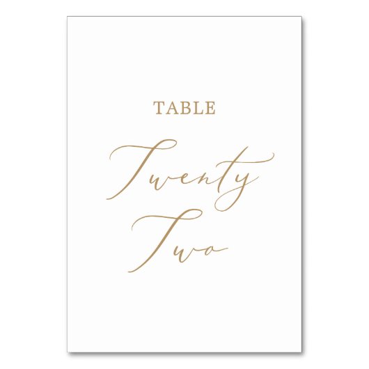 Goldkalligrafie-Tisch 22 Tischnummer (Vorderseite)