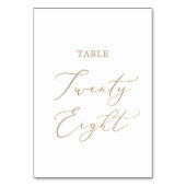Goldkalligrafie-Tisch 28 Tischnummer (Rückseite)