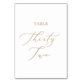 Goldkalligrafie-Tisch 32 Tischnummer (Rückseite)