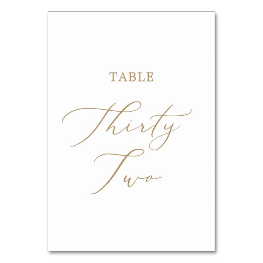 Goldkalligrafie-Tisch 32 Tischnummer (Vorderseite)