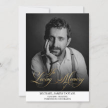 Goldkalligrafisches Foto zur Beerdigung des Gedäch