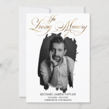 Goldkalligrafisches Foto zur Beerdigung des Gedäch