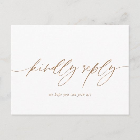 Goldkalligrafisches Hochzeitmenü UAWG Postkarte (Vorderseite)