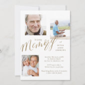 Goldkalligraphie 3 Foto zur Beerdigung des Gedächt Einladung (Vorderseite)