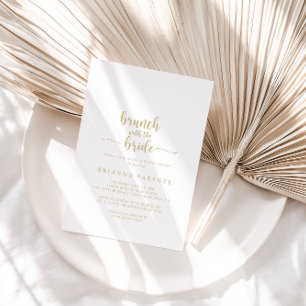 Goldkalligraphie-Brunch mit Brautdusche Einladung
