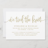 Goldkalligraphie, die wir an die Knotehe klebten Einladung (Vorderseite)