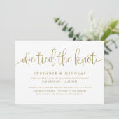 Goldkalligraphie, die wir an die Knotehe klebten Einladung (Stehend Vorderseite)