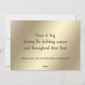 Goldkalligraphie-Logo Feiertagskarte (Rückseite)