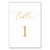 Goldkalligraphie Minimalistische Tischnummer (Vorderseite)