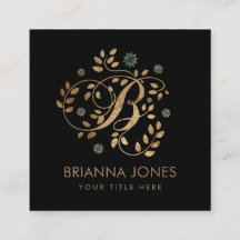 Goldkalligraphie Monogramm mit Buchstabe B