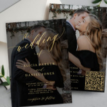 Goldkalligraphie-Overlay Foto QR CODE Hochzeit