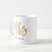 Goldkalligraphie personalisiert kaffeetasse (Vorderseite Links)