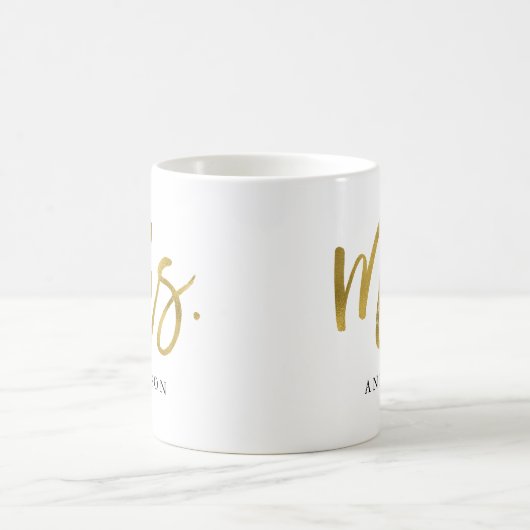 Goldkalligraphie personalisiert kaffeetasse (Mittel)