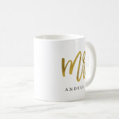 Goldkalligraphie personalisierte Kaffeezuckerei Ta Kaffeetasse (VorderseiteRechts)