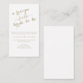 Goldkalligraphie-Rezept-Karte Beilage Begleitkarte (Vorne/Hinten)